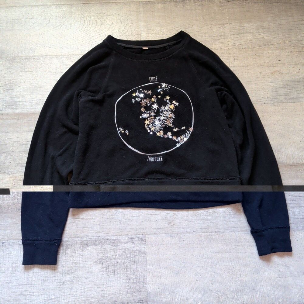 Free People Women Sweaters Pullovers Black Acrylic Size M/L - Picture 2 of 9